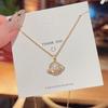 Stainless Steel Zircon Moonstone Planet Necklaces for Women Girls Gold Color Fashion Jewelry Gifts Accessories for Friends