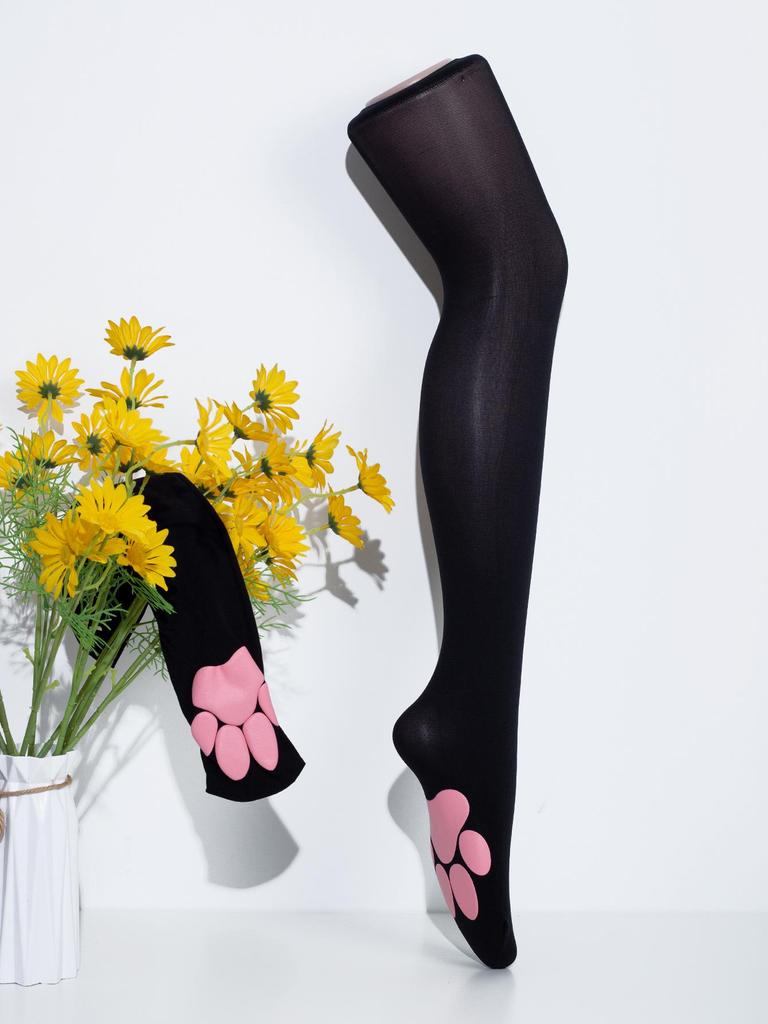 Women's Spring/Summer Long Casual Cat Paw Print Aerobics Sports Socks