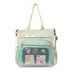Student Messenger Bag Color Block Shoulder Bag Transparent Tote Bag