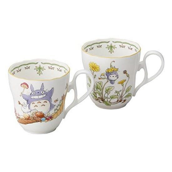 Noritake Mug Cup (Pair Set) 375cc My Neighbor Totoro Microwave Safe 2 Pieces Bone China 4924-37L TP97855 Saucer