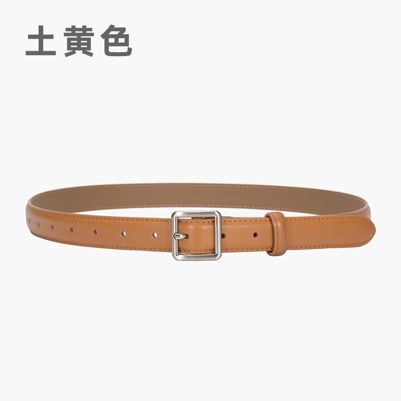 Belt Women'S Jeans Simple Leather Wide Belt Women'S Decoration Pure Cowhide Casual Pants With Black