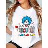 European Size Fashionable Letter Anime Printed Women'S Round Neck Pure T-Shirt with Simple Design, Comfortable And Breathable