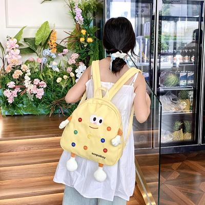 Módní kreslený plátěný dětský batoh  ležérní výklenková taška  pěkný a elegantní