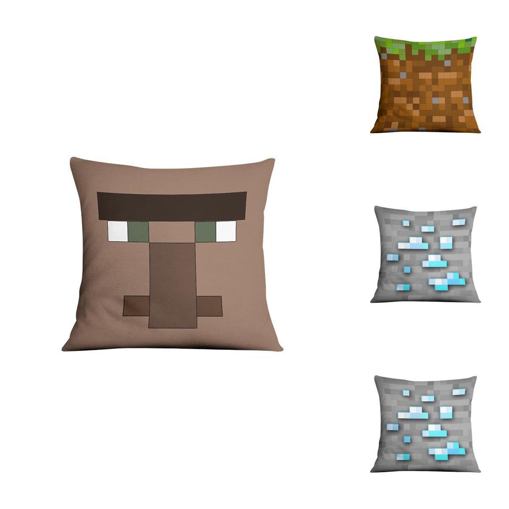 Minecraft Pillowcase Sofa Cushion Cover Bright Colorful Garden Decor Featuring Steve And Creeper