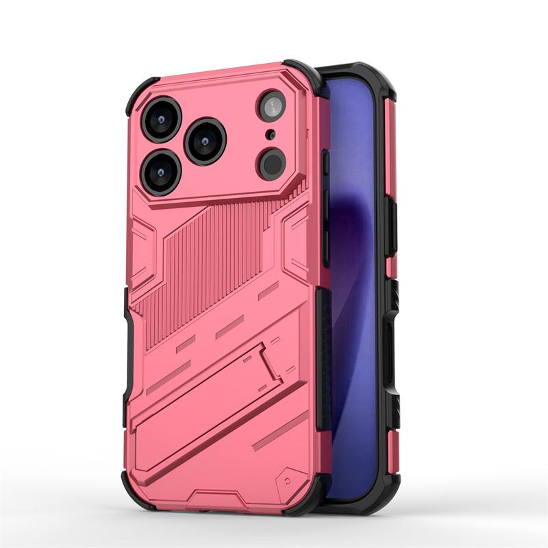 

For iPhone 17 Pro Case iPhone 17 Pro Cover Punk Style Holder Bumper Shield Protective Phone Case For iPhone 17 Pro Max Air Funda iPhone Air розовый