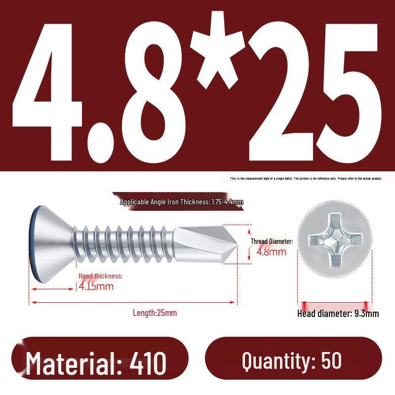 Phillips Flat Head Blue Zinc Plated Stainless Steel Self-Drilling & Self-Tapping Screws M3.9-M5.5