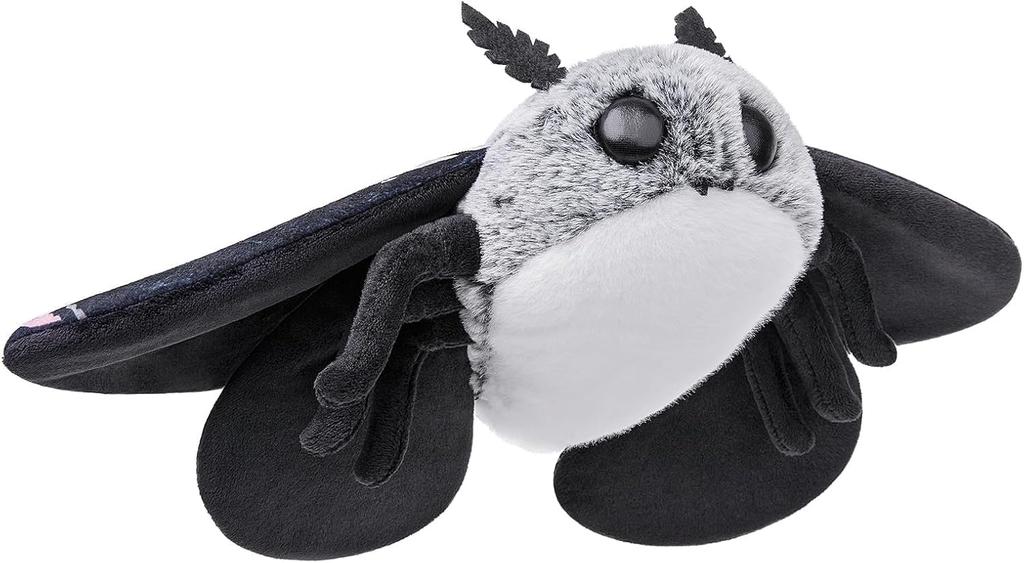 ZHONGXIN MADE Cute Moth Plush Toy, 11-inch Gray Moth Stuffed Animal, Handmade Large Moth Insect Plush Model Toy, Unique Kids Plush Toy Gift Collection