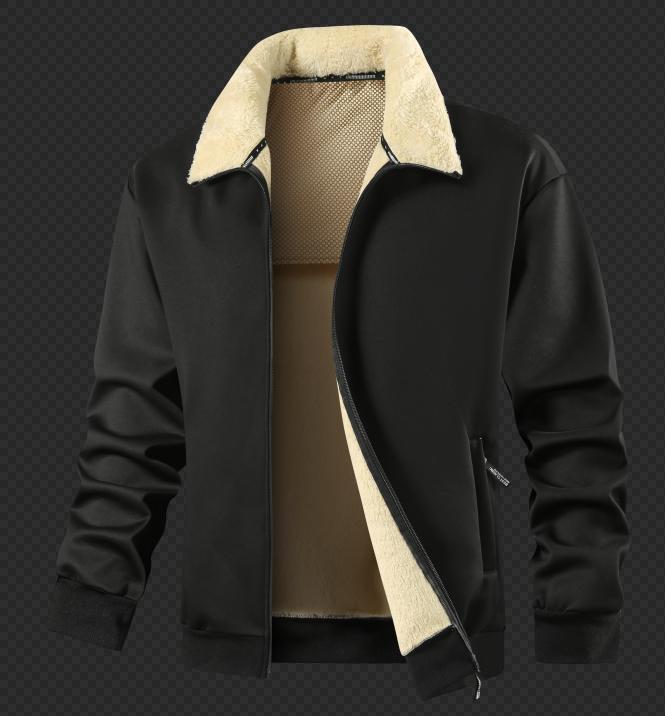 

Collar Lamb Wool Suit Men s Cardigan Jacket Men s Plus Velvet Thick Winter Sports Men s Youth Hoodie Men s Plus Size Casual Jacket Cotton Jacket XS чорний