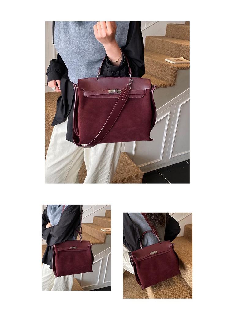 Women's Retro Frosted Leather Crossbody Handbag - Luxury Kelly Bag