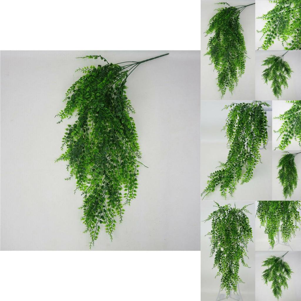 Pure Natural Style Hanging Fake Macrame Fern Succulent Artificial Greenery