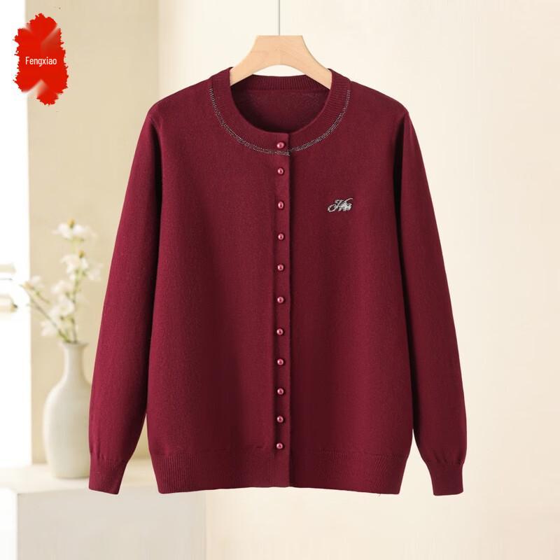PENGXIAO Women s Embroidered Knitted Cardigan 4XL