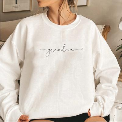 Moletom da avó, presente da avó, presente do dia das mães, moletom feminino de manga comprida, gola redonda, moletom com capuz gráfico, pulôveres casuais, tops