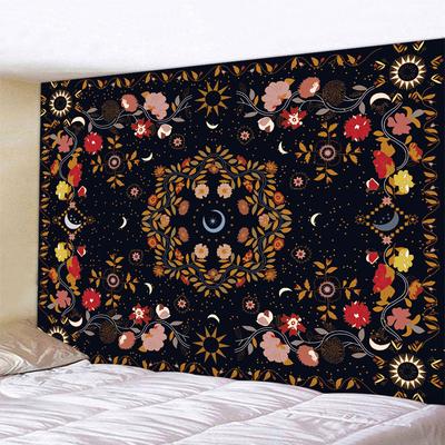 Moon Flower Psychedelic Scene Decor Tapestry Mandala Bohemian Hippie Wall Hanging Room Aesthetic Decor Home Decor
