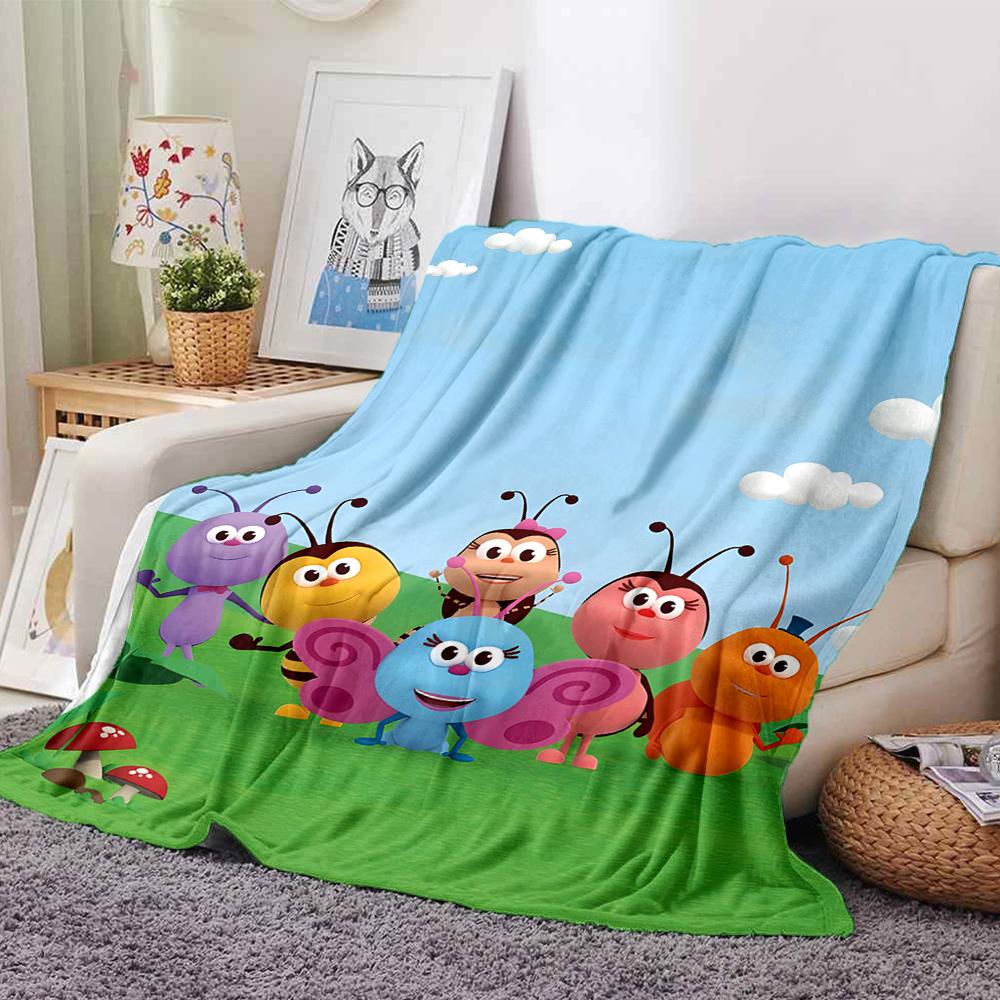 1Pc Bugs Garden Blanket For Couch Bed Plush Cozy Fuzzy Blanket Super Soft Warm Blankets For Fall And Winter 09187