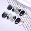 Handmade Gradient Nail Tips: Short Oval, Versatile, Skin-Brightening, Hand-Painted Nail Art Stickers.