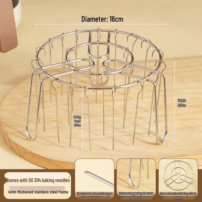 304 Stainless Steel Vertical Air Fryer Skewer Rack for Household Ovens