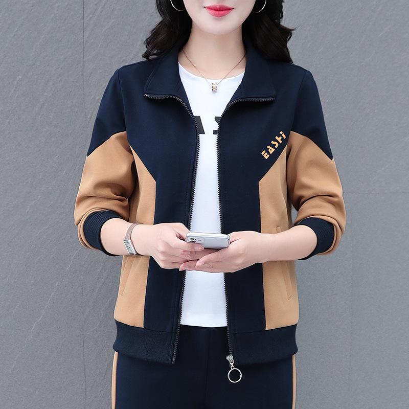 

Женский свитер-кардиган на весну и осень: Повседневная спортивная короткая бейсбольная куртка для мам среднего возраста, выпуск 2025 г. 2XL (63-70 kg) королевский синий