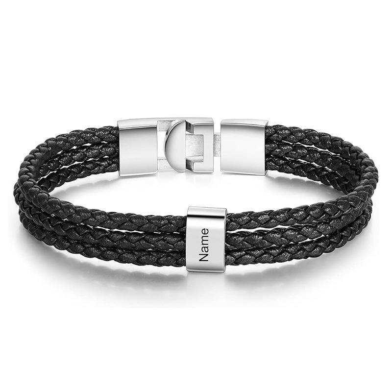 JYL TS Bracelet Women s  Blue Eye Beads Boost Clarity & Calm 1 name(steel color buckle-3)