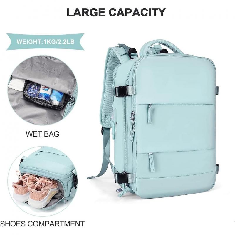 Large Travel Backpack Carry On Backpack With Usb Charging Port & Shoe Pouch