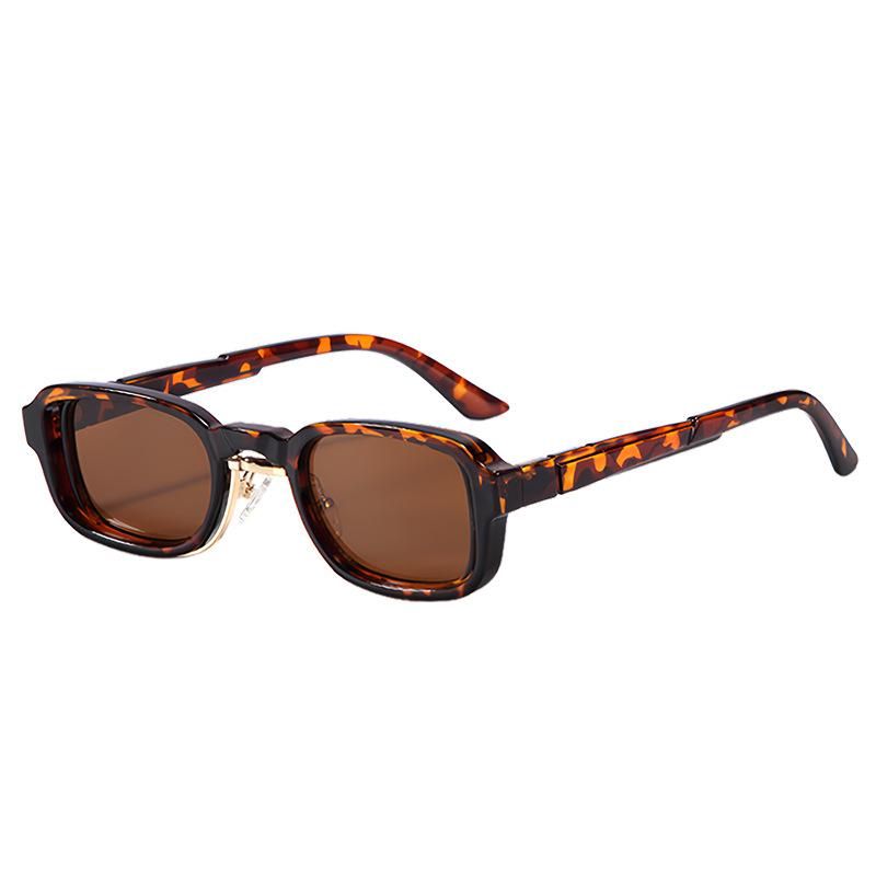 

Retro Small Square Sunglasses Women Men Shades Printed Gradient Frame Eyewear Luxury Sun Glasses UV400 Brand Oculus Female Gafas as picture леопардовый