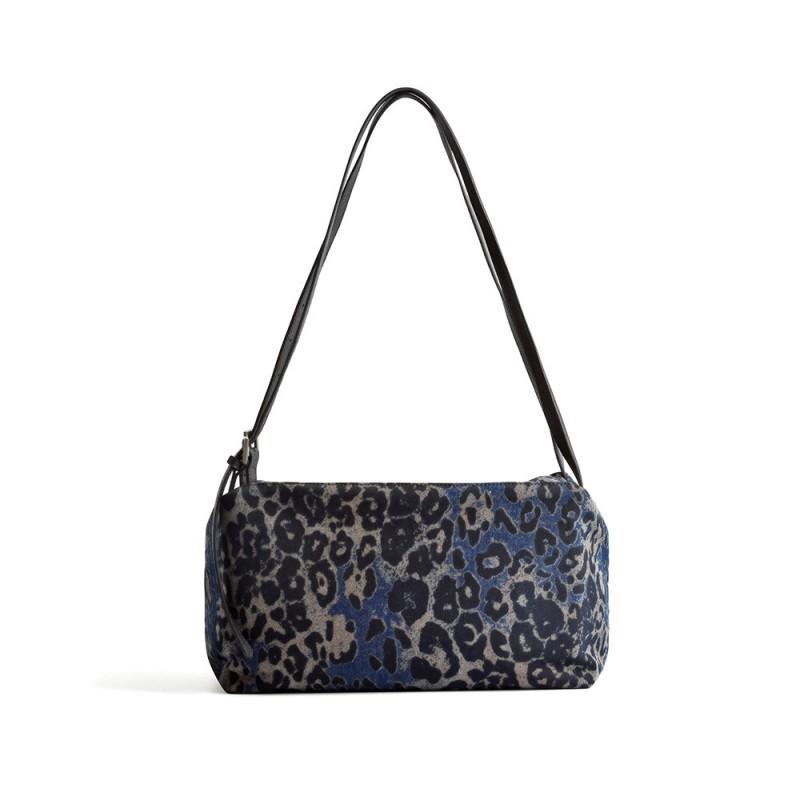 

Spicy Girl Blue Leopard Print Shoulder Bag Trendy Fashion Subculture Large Capacity Versatile Crossbody Tote 33x12x20cm