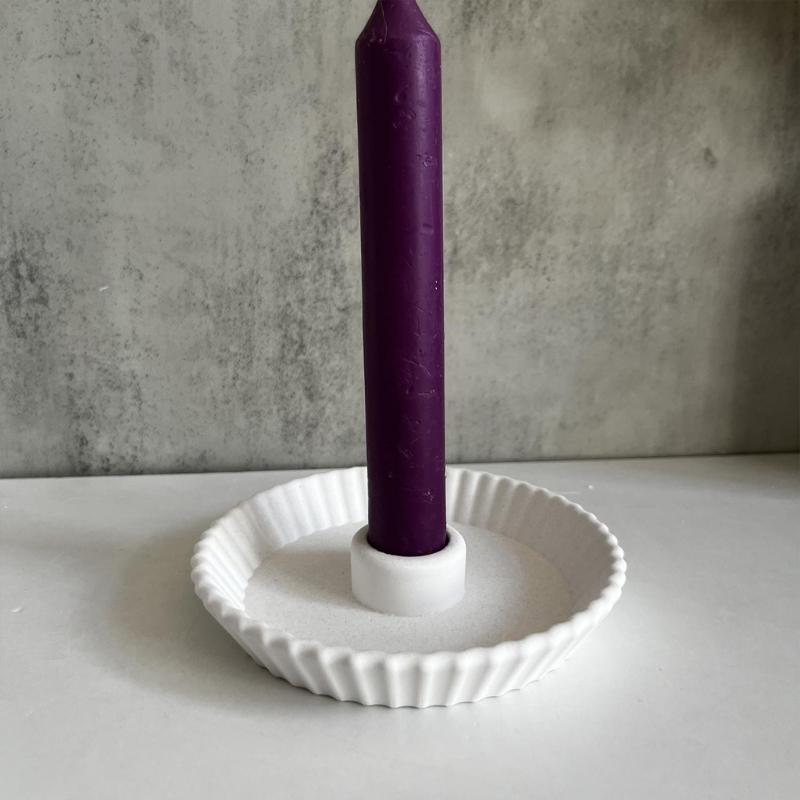 Kerzenständer Silikonform Gestreifte Tellerförmige Kerzenhalterformen Gips-Kerzenhalterform Stilvolle Heimdekorationen