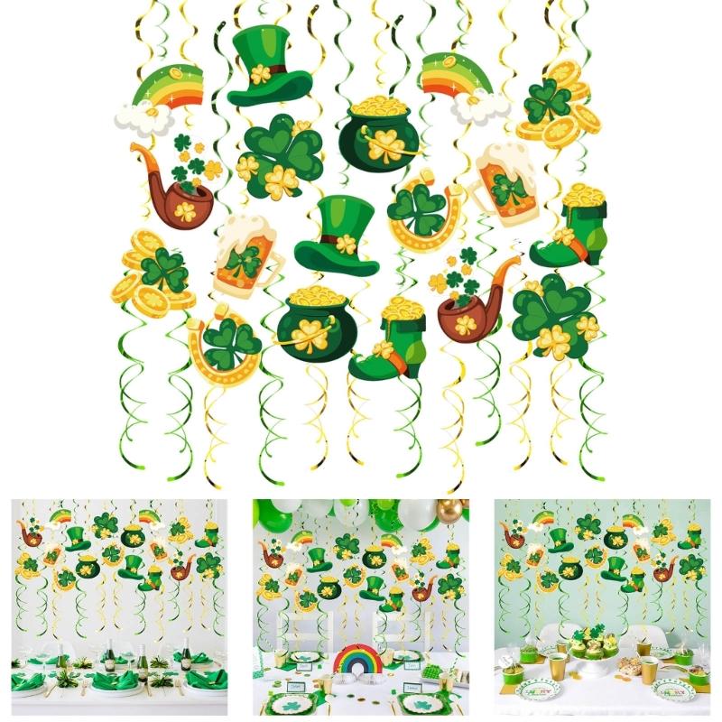 User Friendly Paper PVC Spirals Swirls Ornament for Patrick's Celebration No Tools Needed Versatile Decors