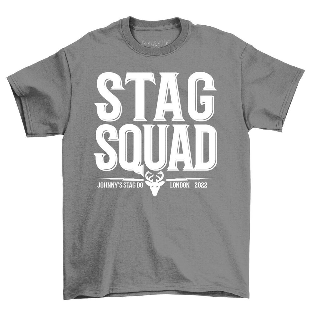 Men's Stag Squad T-Shirt Personalized Stag-Do Wedding Party Groom Printed Shirt