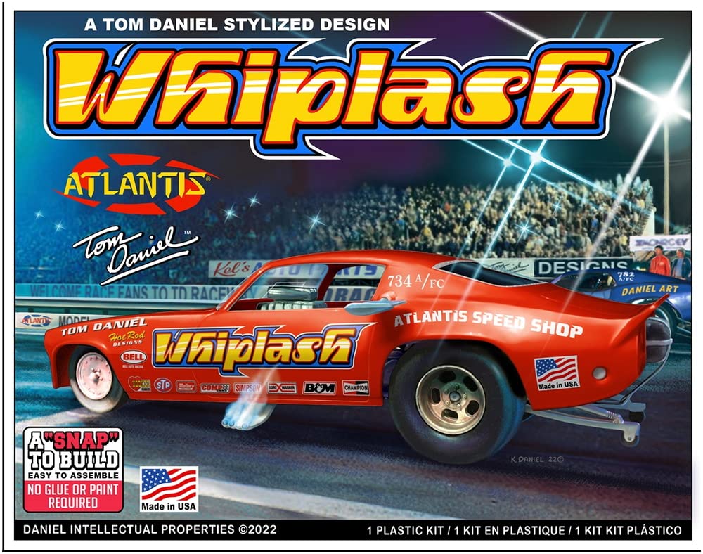 Atlantis Model Tom Daniel Funny Car Whiplash Plastic Model ATLAMCM8276 1/32