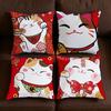 Cushion Illustration Cover Soft Case Cat For Sofa Lucky Living Room Home Comfortable Office Decor Protective Pillow Covers