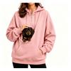 Womens Half-Zip Hooded Sweatshirt With Pet Pocket Loose Fit Fall Winter Top Small Dogs