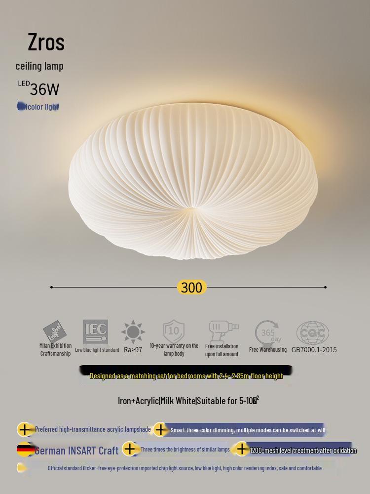 Modern Minimalist Pumpkin Ceiling Light for Bedroom, Dining Room, Study, or Kids' Room