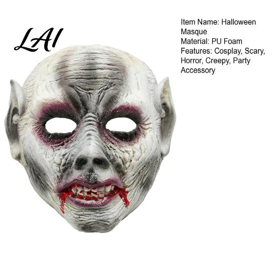 Realistic Zombie Face Masque Halloween for Adults Creepy Blood Scary Vampire Lightweight PU Foam Full Costume Cosplay Party