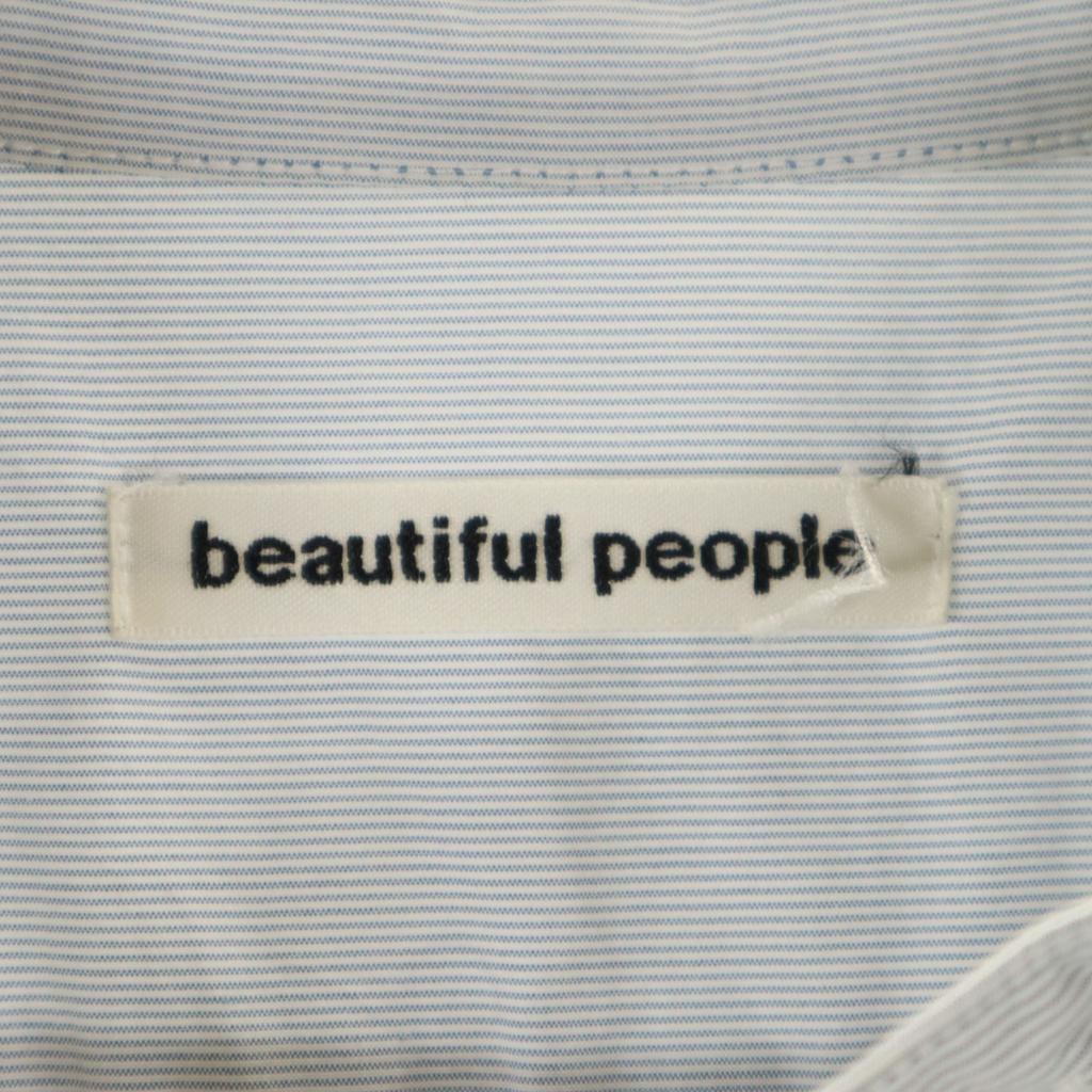 beautiful people Made In Japan Stripe Long Sleeve Half Button Shirt Dress Women Used
