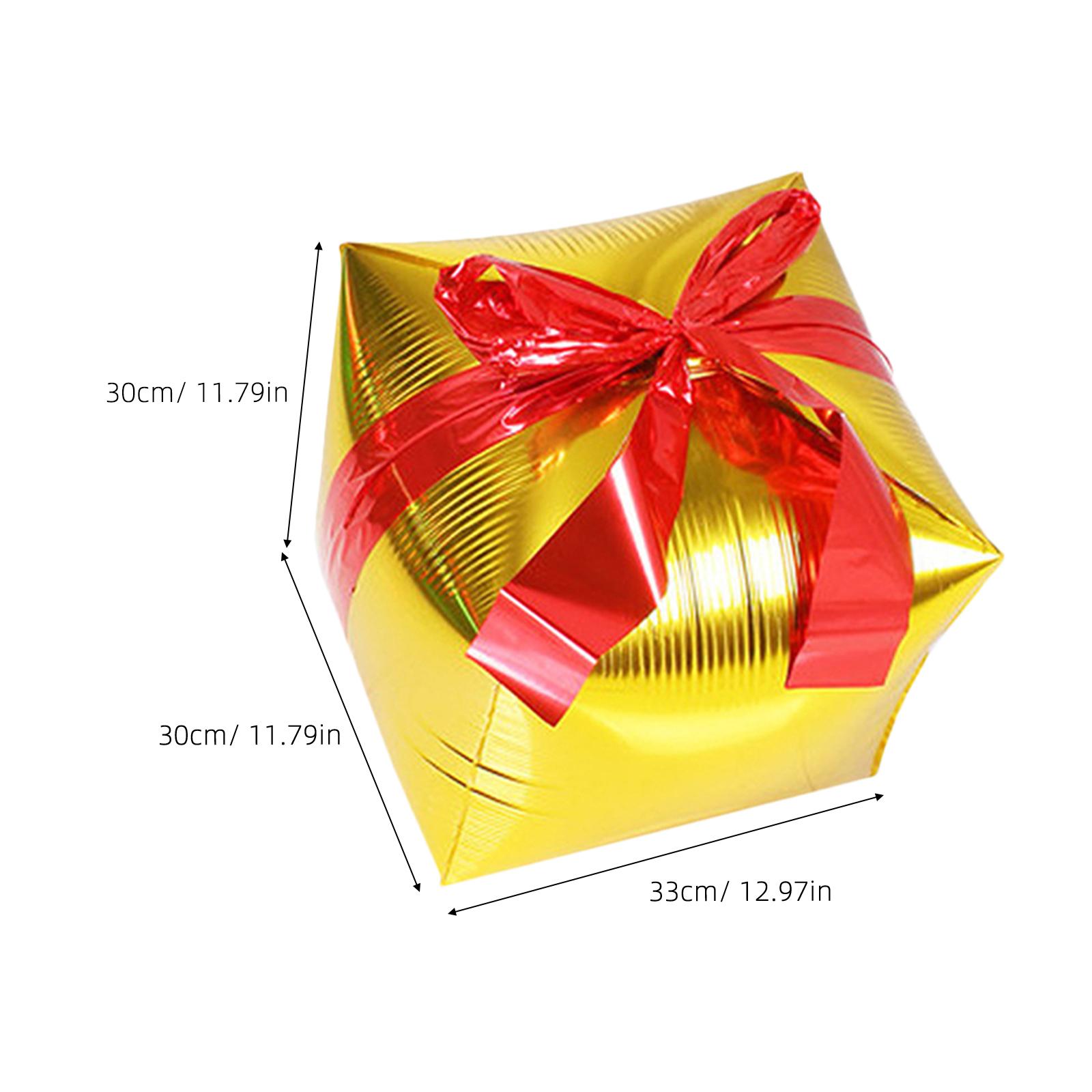 

4Pcs Colored Aluminum Foil Balloons Present Box Style Eye Catching Party Decor for Wedding Baby Shower Holiday Events other