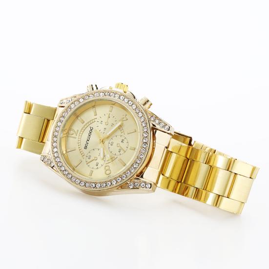 Dámské módní náramkové náramkové hodinky z nerezové oceli s lesklým kamínkem