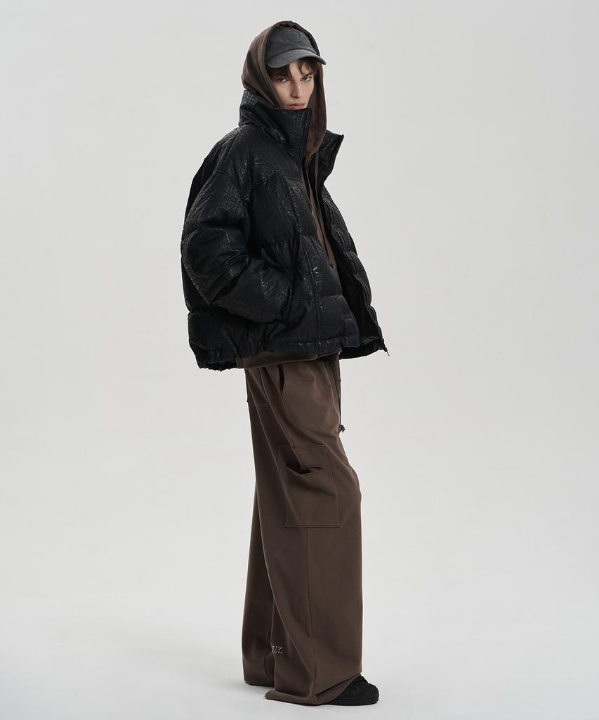 Jenyujeu Jet-Up Double Pocket Pants - Brown