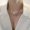 Korean version tide stacked butterfly necklace female niche design sense versatile personality Internet celebrity hip hop collarbone chain neck chain