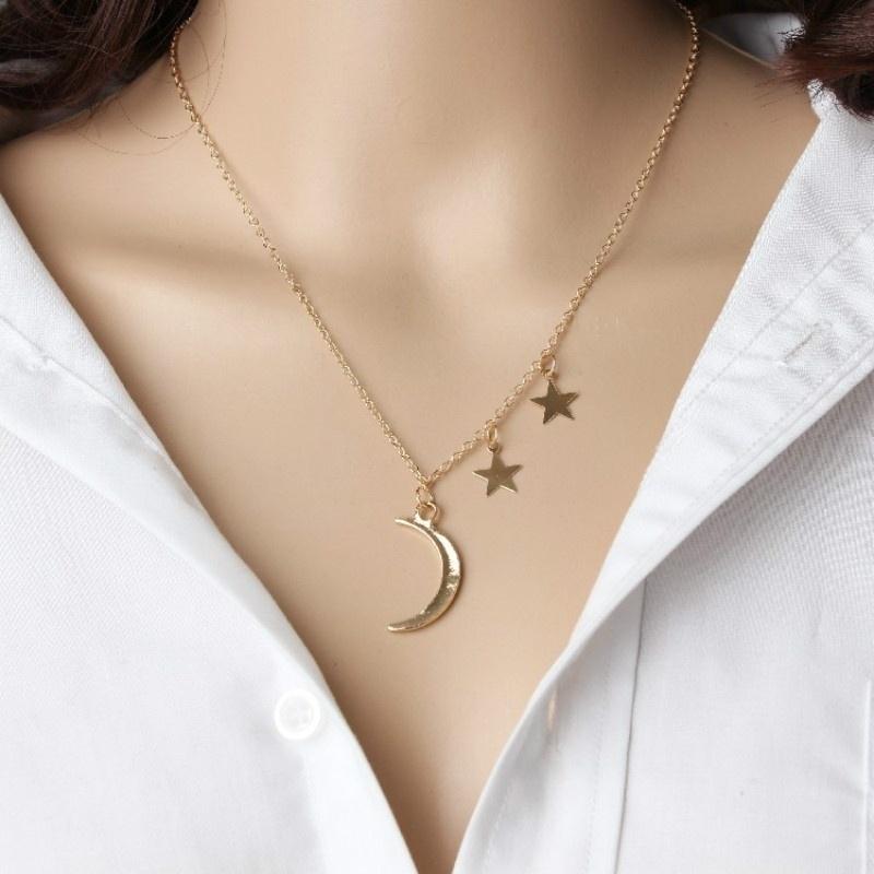 Holiday Beach Spa  Jewelry Drop Water Moon Shape Chains Necklace