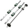 Linear Guide Rail 2Pcs HGR20-1000mm Linear Slide Rail with 1Pcs RM1605-1000mm Ballscrew with BF12/BK12 Kit Linear Slide Rail Guide Rail Square For DIY