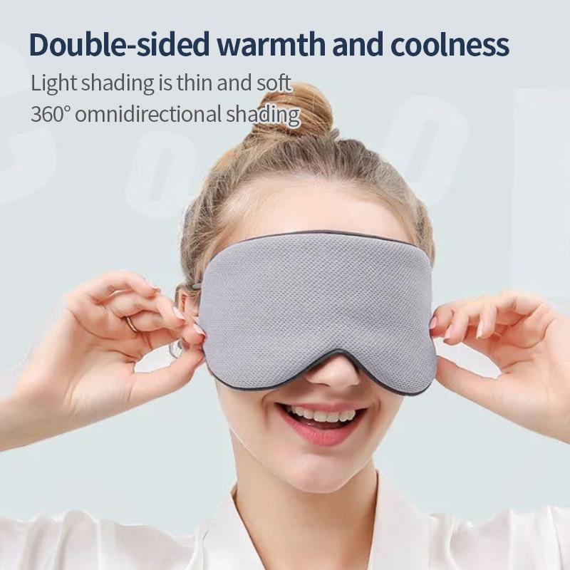 Korean Style Ice Silk Eye Mask Adjustable Warm Cool Dual Use Breathable Sleep Mask for Travel And Comfortable Light Blocking