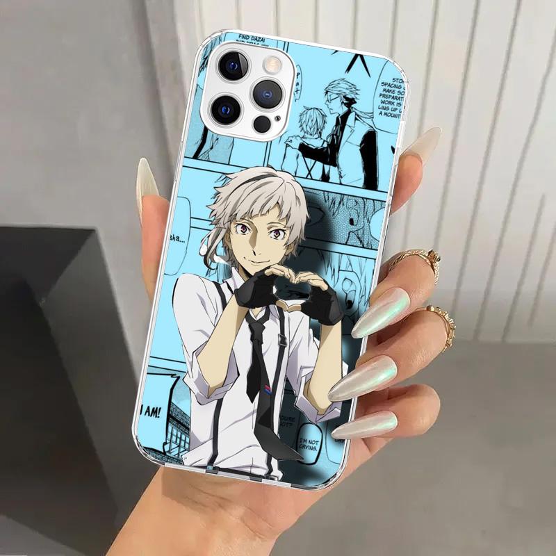 Чехол для телефона Bungo Stray Dogs Манга для iPhone 17 Air 16 15 Plus 14 13 Mini 12 11 Pro Max 16E 7 8 SE 2020 Мягкий Чехол Принт Оболочка 1 iPhone 16 Plus