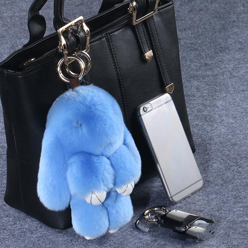 15Cm Rabbit Fur Keychain Women Bag Car Key Chain Pendant Decoration Jewelry Bags