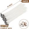 100 Cotton Candle Wicks 10In With Stickers  Holders For Soy Beeswax Coconut Wax