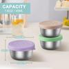 Leakproof Stainless Steel Dipping Sauce Cups Reusable Sauce Cups Silicone Stretch Lids Leakproof Portable Food Storage Box
