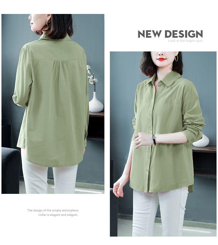 2025 Spring/Autumn Women's Plus Size Loose Long Sleeve Off-Shoulder Shirt with Turn-Down Collar