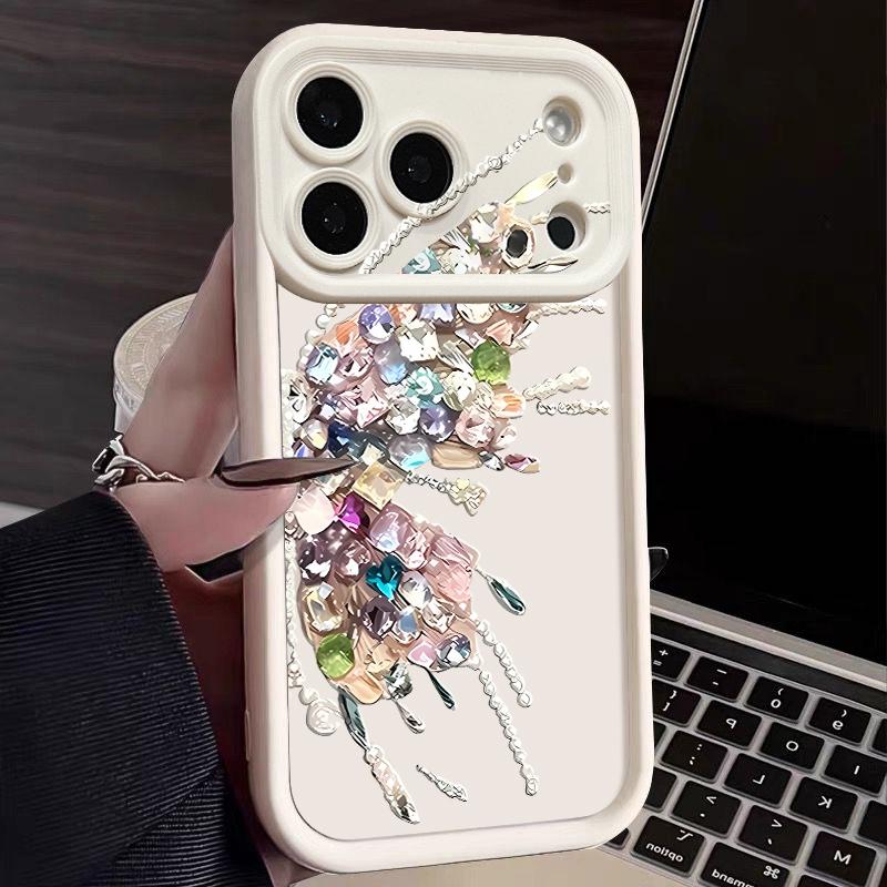 Shockproof Phone Case For iPhone 17 Pro Max Case iPhone 16 15 14 13 Pro Max 11 17e 16e Colorful Butterfly Print Soft Silicone Bumper Cover