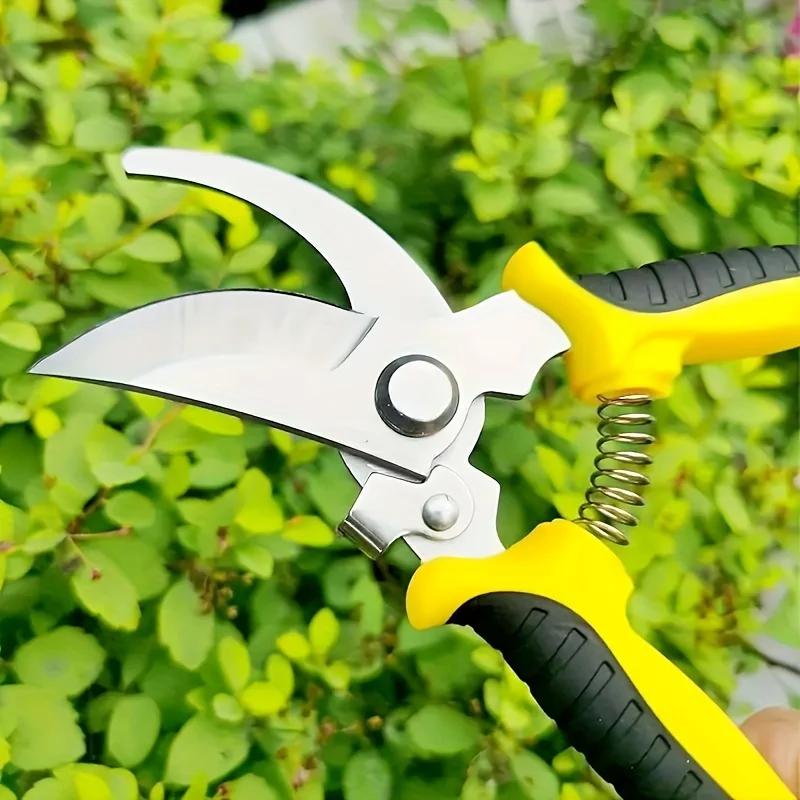 1Pc Garden Pruning Shears, Strong Stainless Steel Scissors, Hand Pruners For Fruit Pedicels, Power Saving Trimming Tools