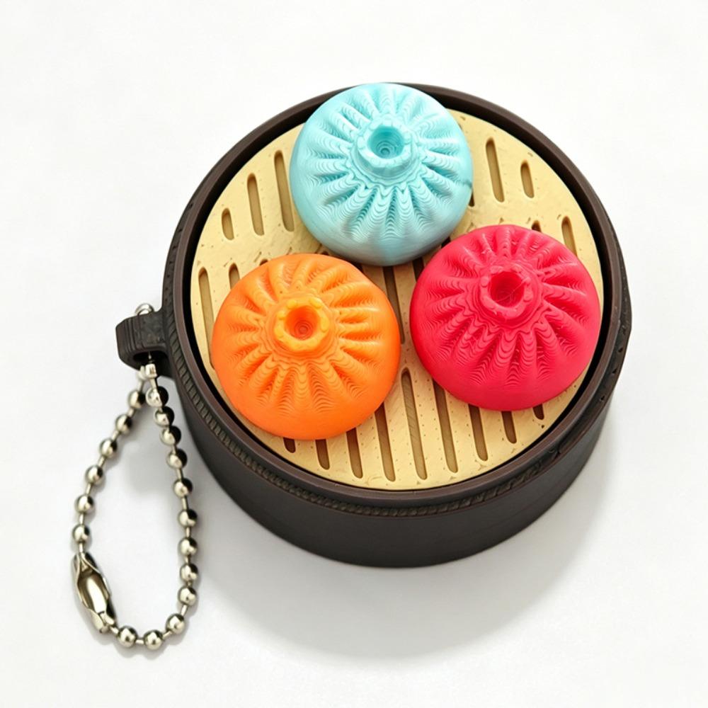 Bun Keyboard Push Button Sensory Spinning Top Fidget Clicker Keychain Party Favor Gift