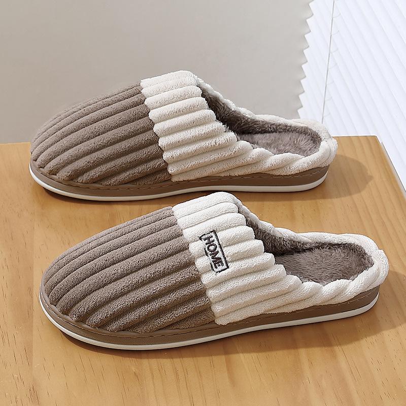 Fashion New Big Size 48 49 Men Home Slippers Winter Warm Slipper Couples Comfort Furry Shoes Casual Shoes Indoor Thick Plush Slides